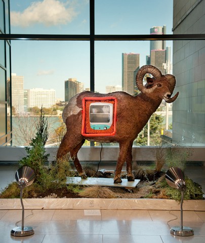 Jennifer Willet - An Incubator in Sheep’s Clothing, sheep sculpture, incubator, live yeast cultures, 2011